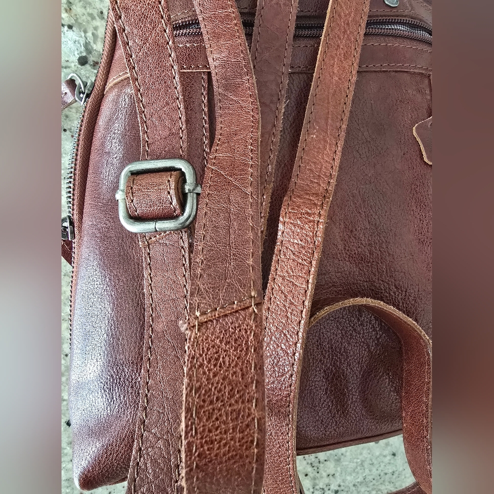 Spikes And Sparrow Brown Leather Backpack Excellent - Picture 5 of 11